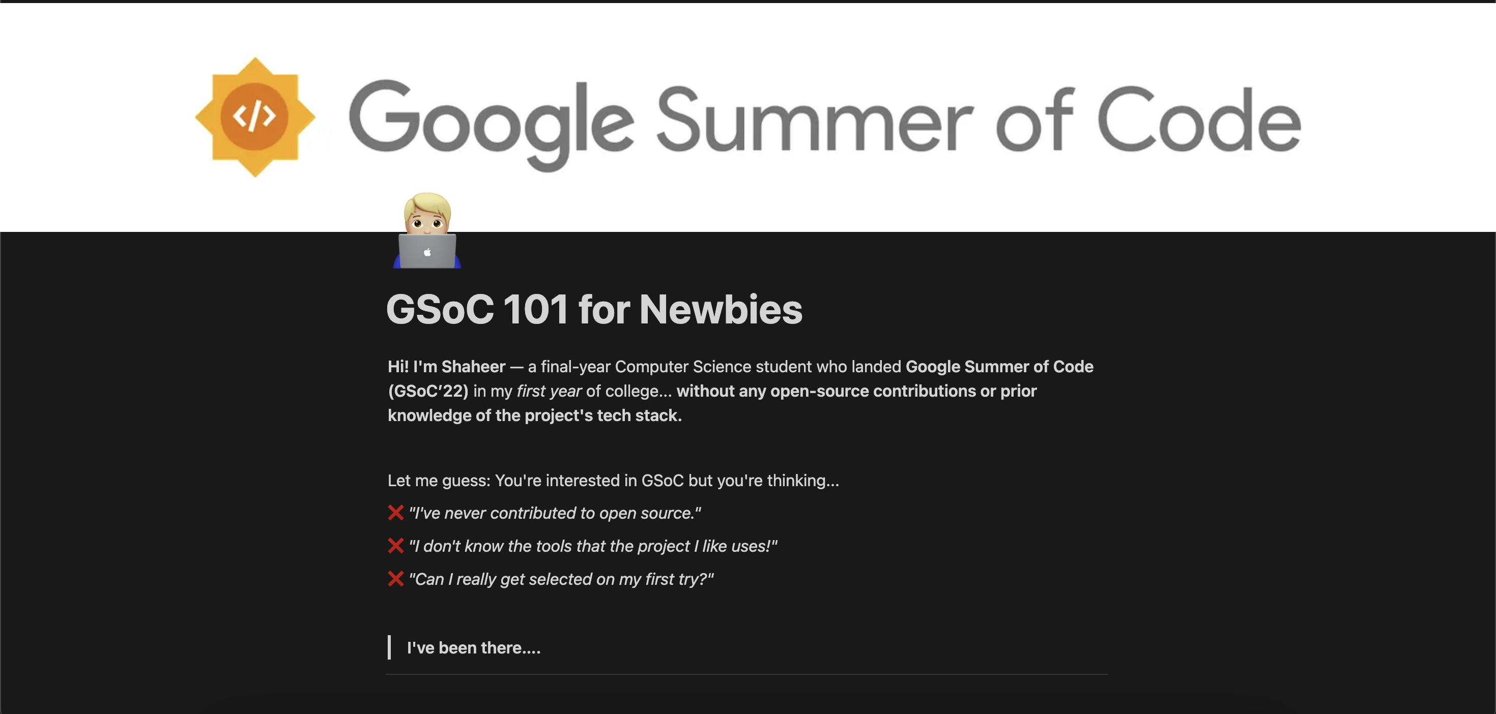 GSoC 101 for Newbies